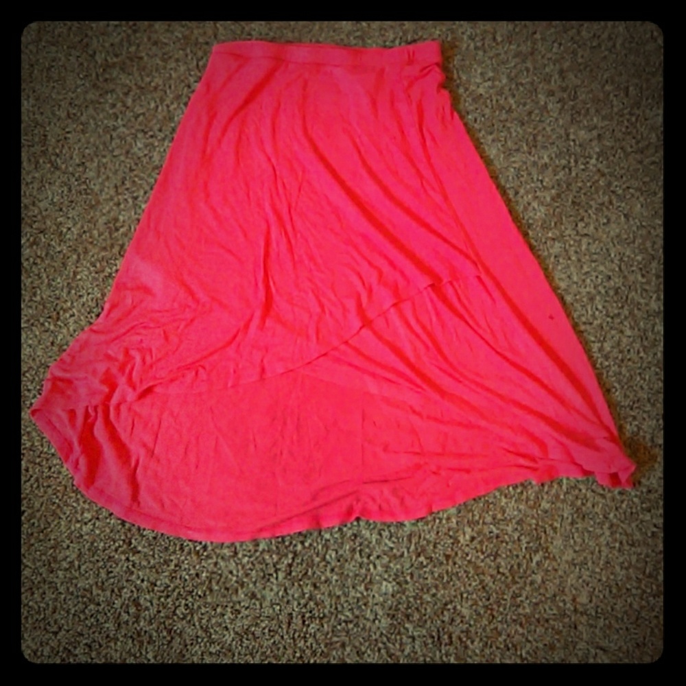 High-low skirt.